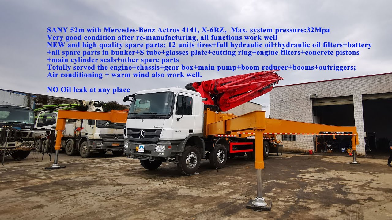 Used concrete pump truck SANY works well,is ready for sales  Автобетононасос SANY работает хорошо(1)