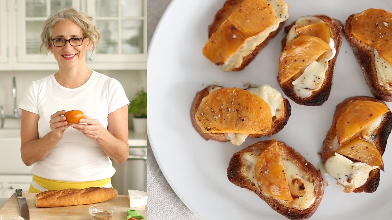 Persimmon and Brie Crostini- Everyday Food with Sarah Carey