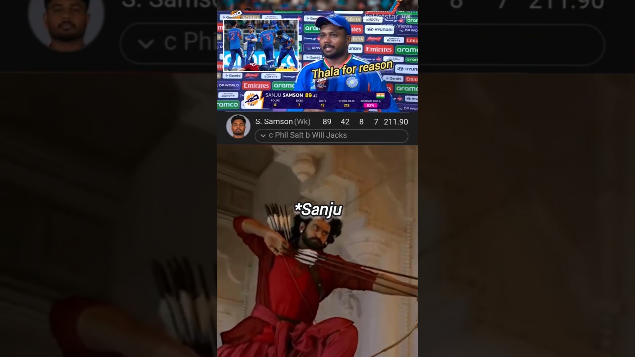 😊sanju ki 89(42) ki pari ne india ko bachaya or final me india ko pahuchaya#cricket #trend
