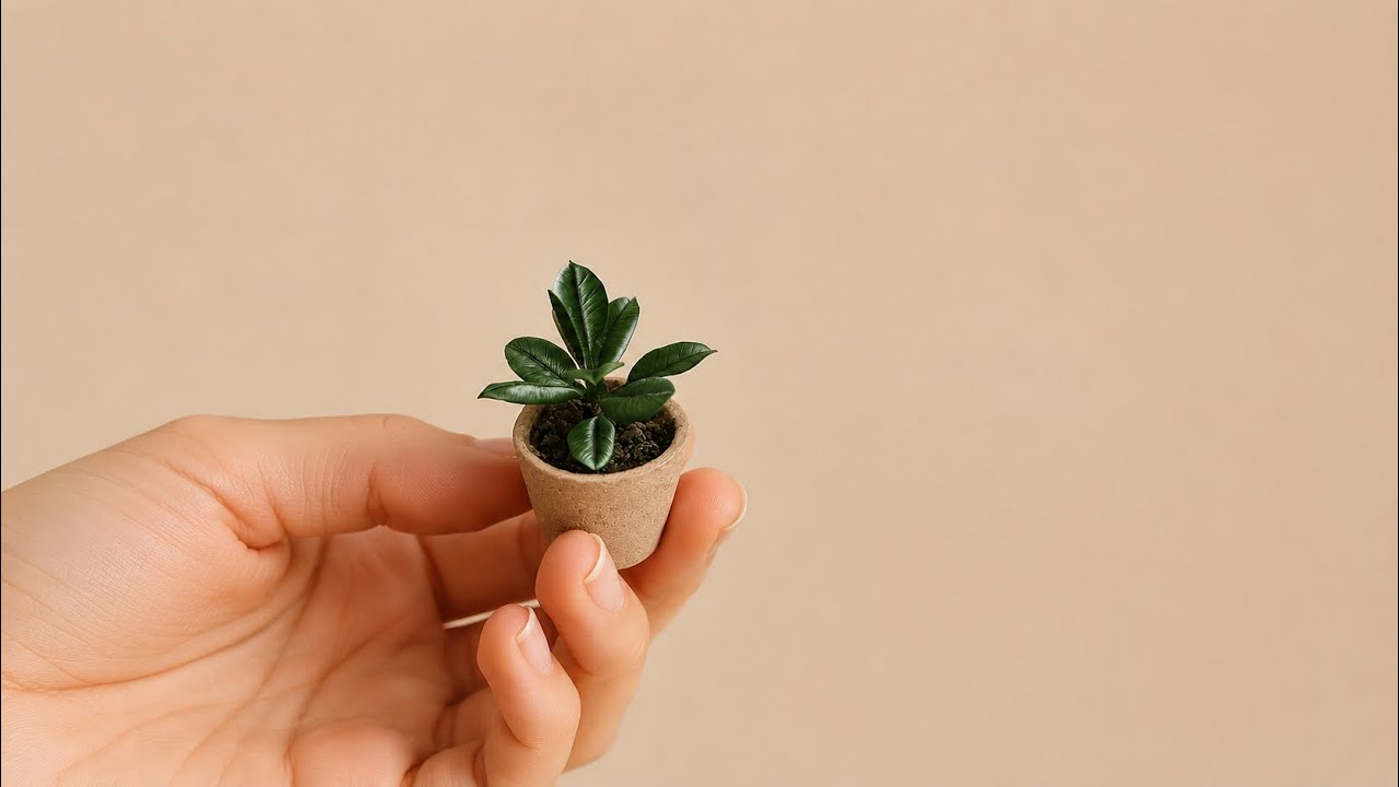 How to Make a Tiny Houseplant 🌿 | Miniature DIY Tutorial