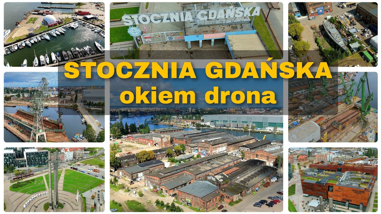 #Stocznia Gdańska z drona - Stocznia Cesarska i Drewnica z lotu ptaka | #Gdańsk Shipyard Drone 4K