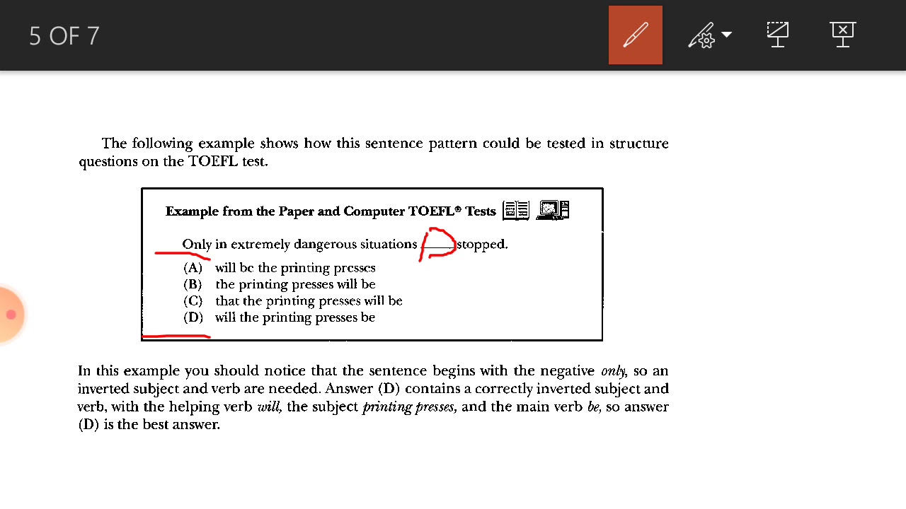 Structure skill 17   Invert subject and verb with negatives