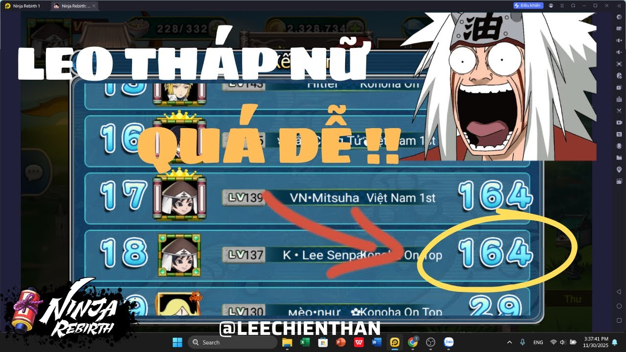 Đi 100 Tầng Tháp Kunoichi Chỉ Với 4 Ninja LĐ+1 !? | Ninja Rebirth S294