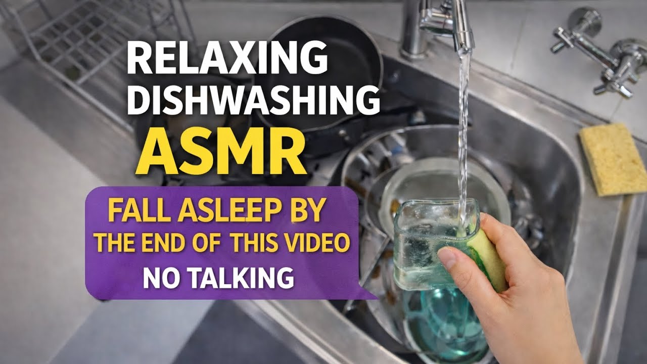 ASMR Relaxing Dishwashing | Real Water Sounds | No Talking