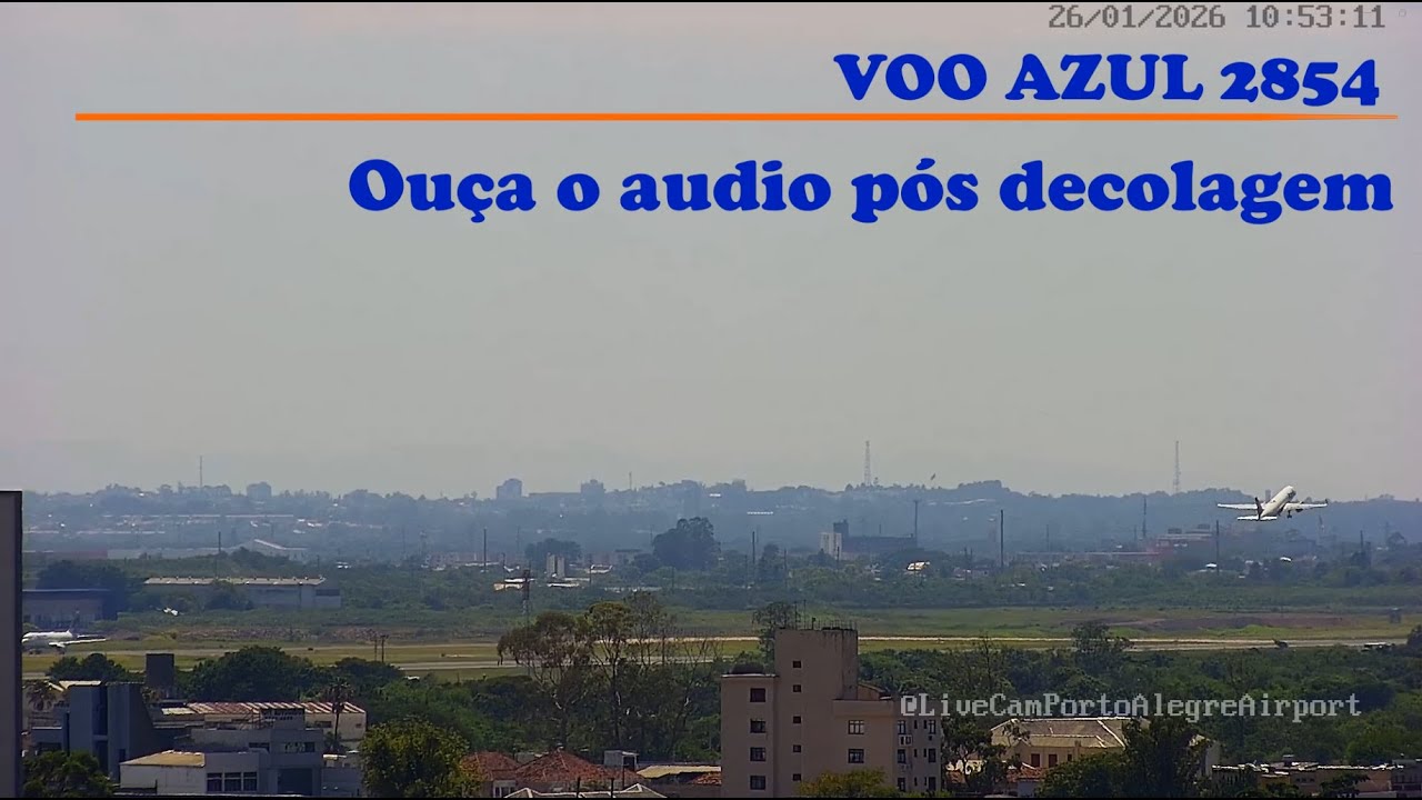 Voo 2854 da Azul com indicativo de porta do porão aberto com retorno a Porto Alegre em 26/01/2026