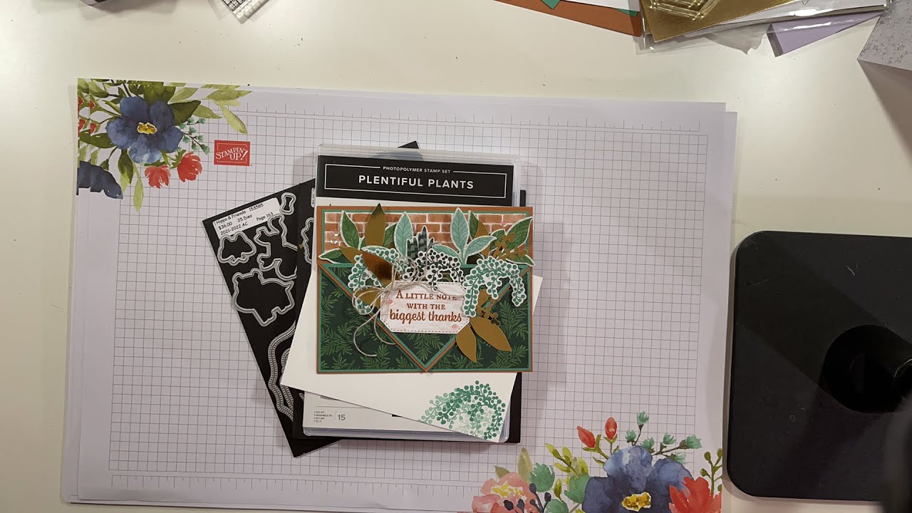 Stampin Up//Plentiful Plants//Perfect Plants Dies//Corner Pocket Front//Fun Fold//Gift Card Holder