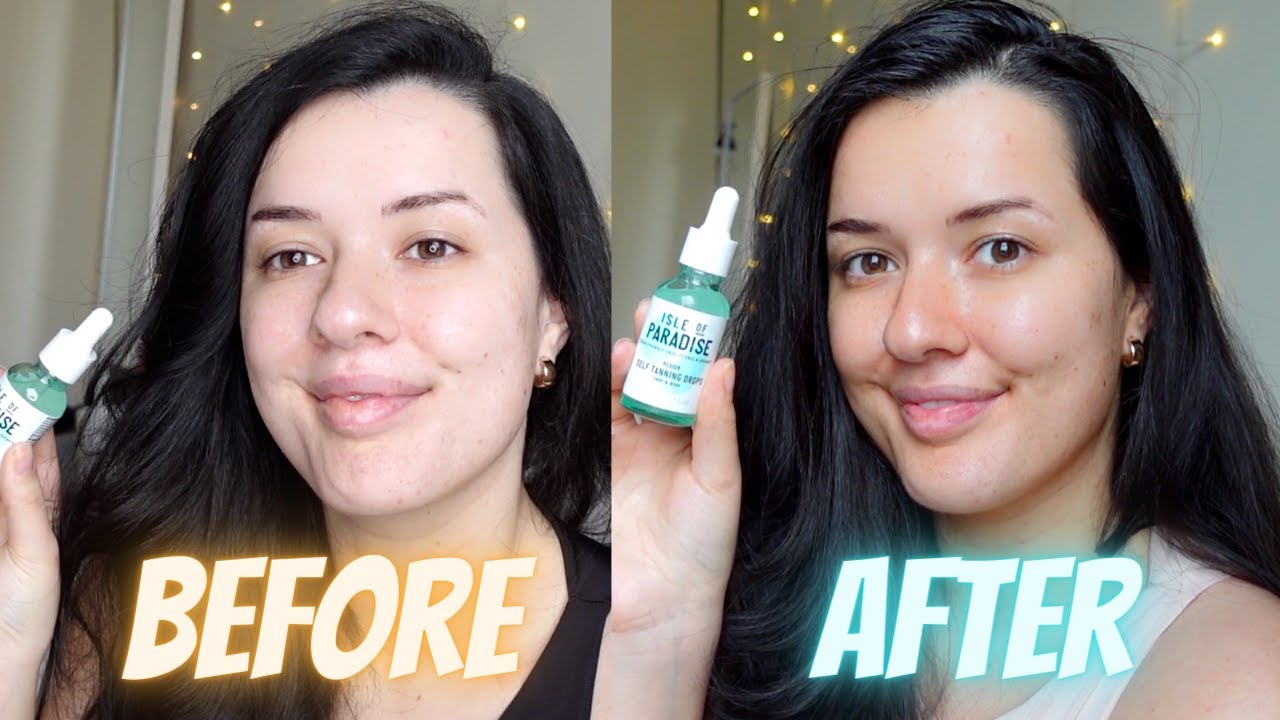 ISLE OF PARADISE TANNING DROPS REVIEW | ISLE OF PARADISE REVIEW AND OVERNIGHT BEFORE + AFTER!