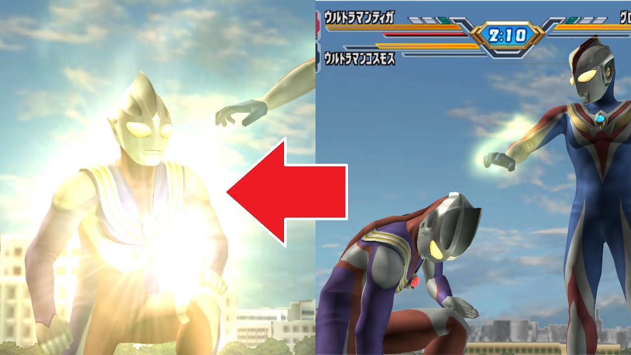 瀕死のウルトラマンを回復させるコスモス【ウルトラマンFE3】