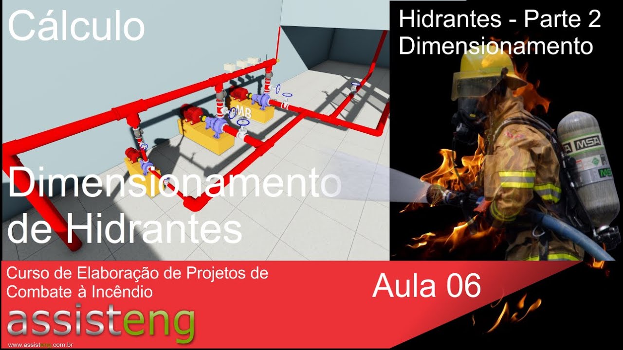 Cálculo de Dimensionamento de Hidrantes - Aula 6 - Curso de Projeto de Combate a Incêndio