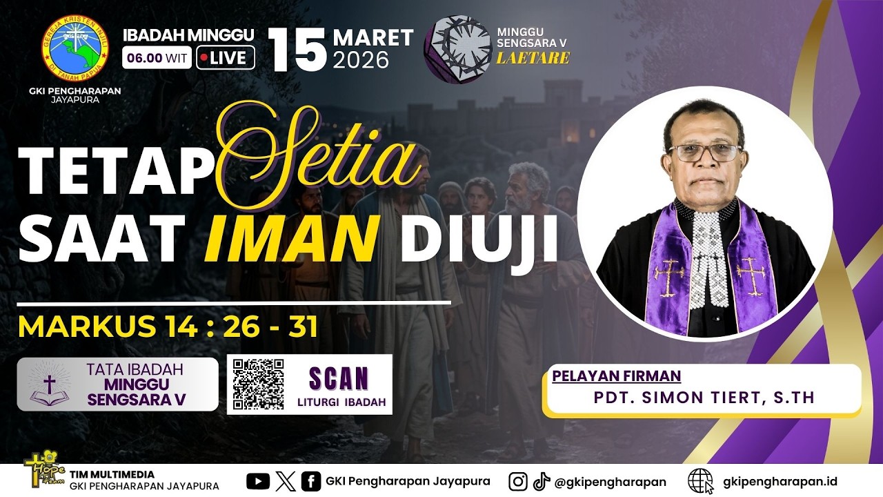 (15 MARET 2026) IBADAH MINGGU SENGSARA V 