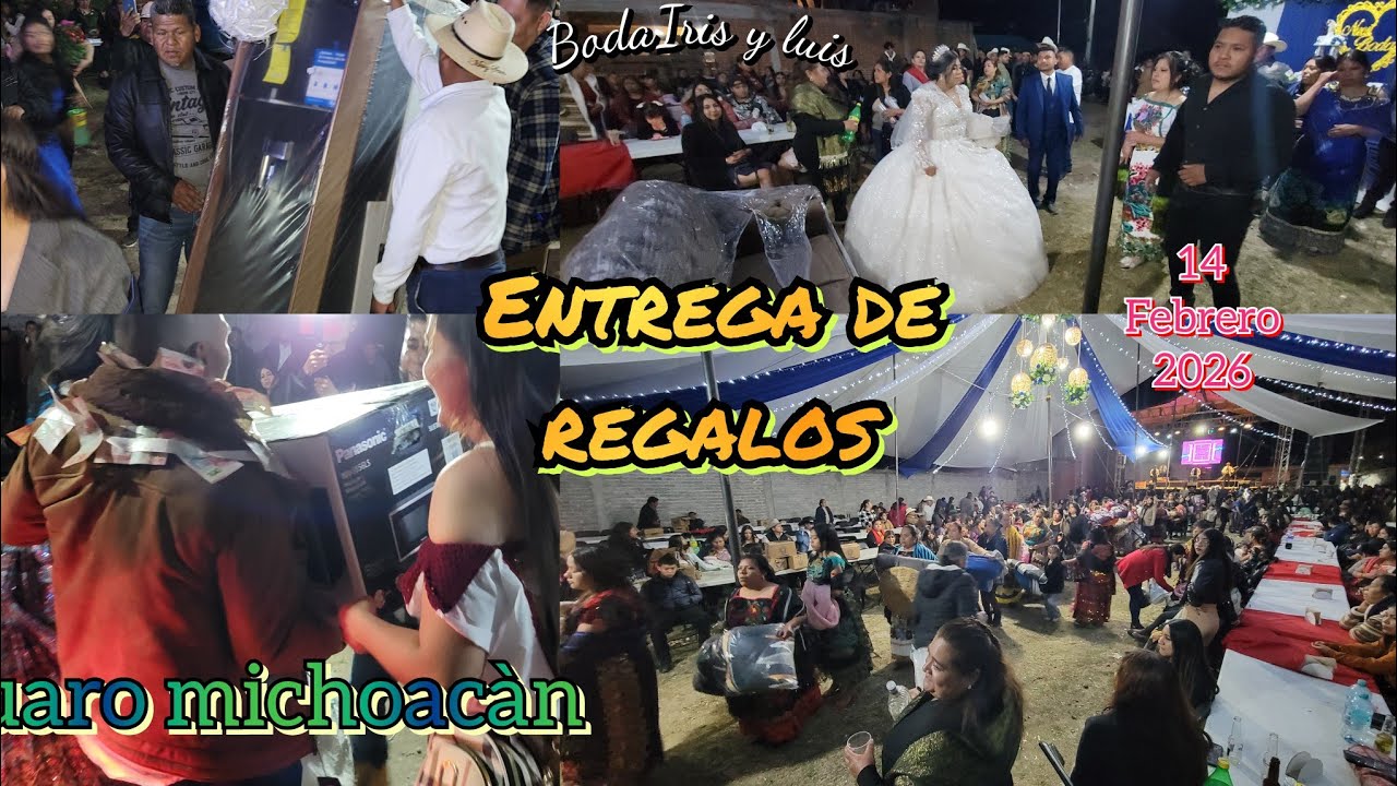 Entrega de regalos a los novios y baile en la boda Luis Angel y iris Guadalupe en jar&agrave;cuaro mich.
