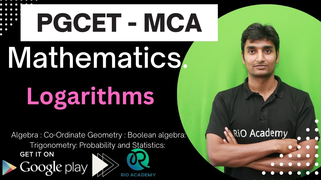 PGCET MCA | Mathematics |  LOGARITHMS | PGCET MCA Exam 2023