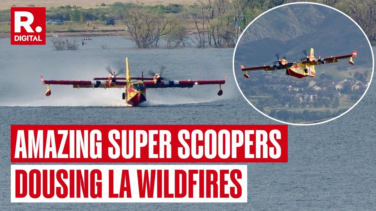 LA Wildfires: Video Captures Super Scoopers Showcasing Amazing Firefighting Skills