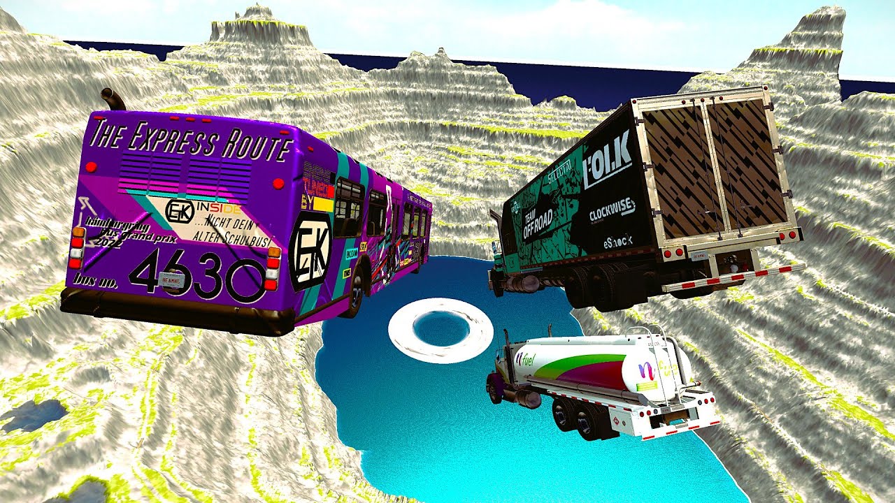 Small AND Big Cars Jump down leap of death stair  #13  @VehiclesMonsterCar #usa