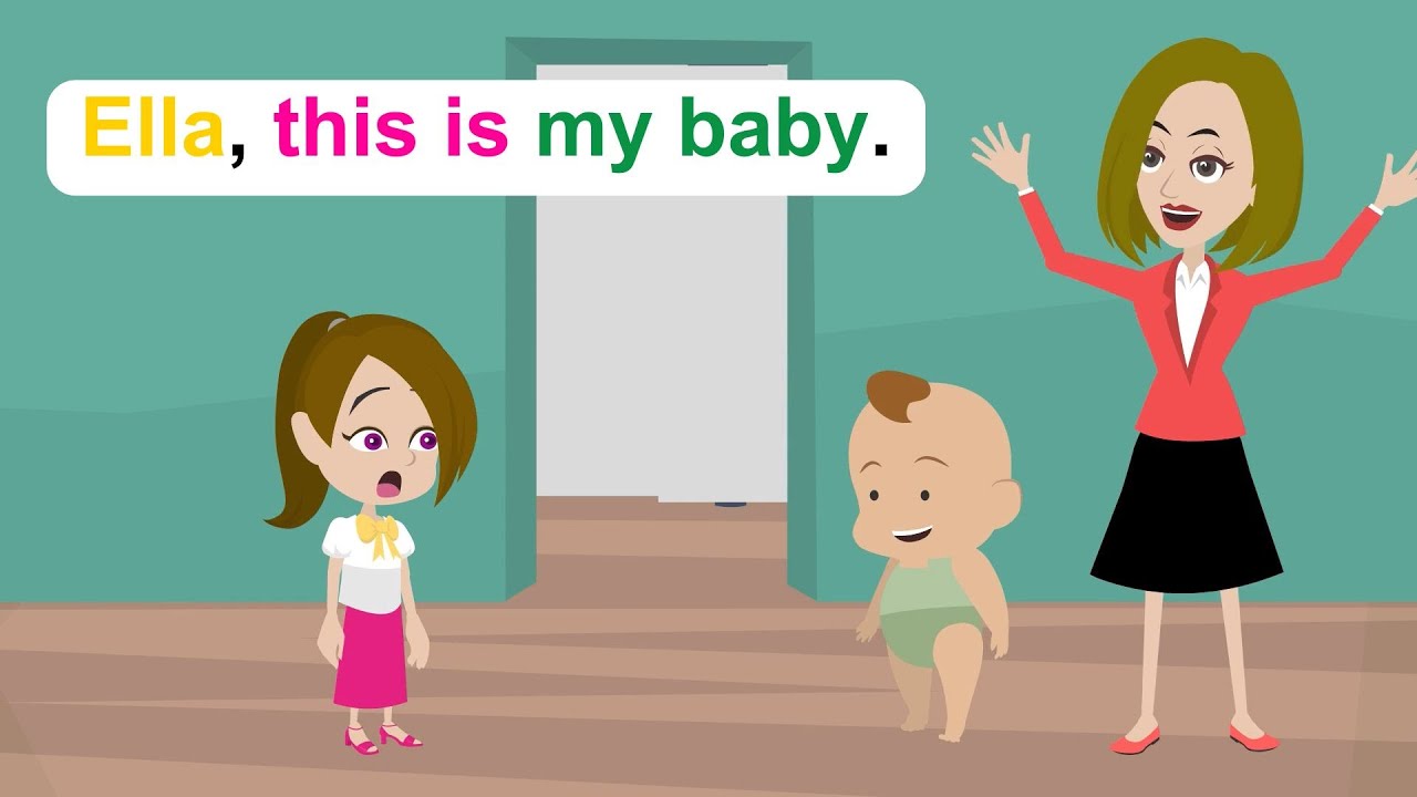 Ella's mother has a baby - Comedy Animated Story - Ella English