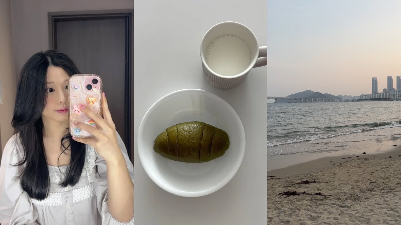 cozy busan vlog 🌊 cat sitting, gwangalli beach, visiting café