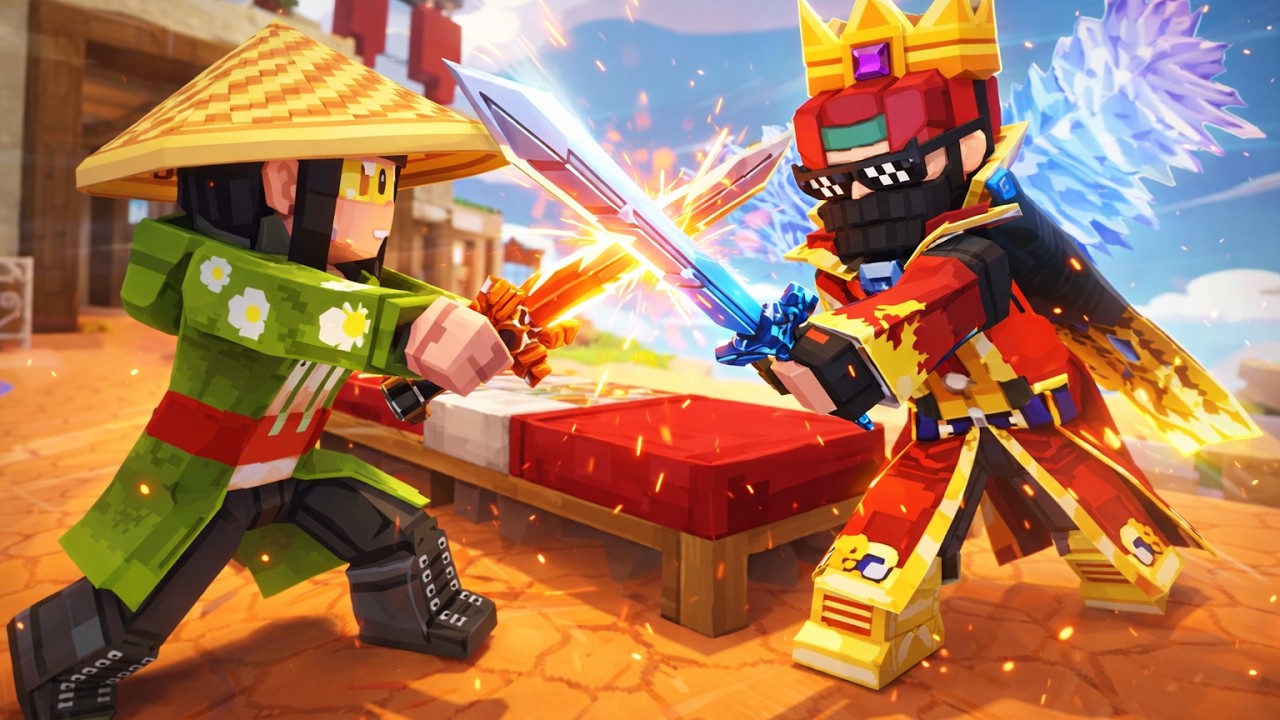 Playing Bedwars With Crazy but Lazy Panda… Chaos 😳 #minefunio  #minefun #bedwars #duo