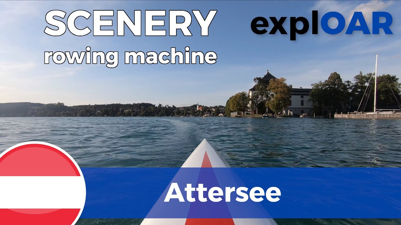 Attersee - Lake Attersee - Austria - NE round trip  - indoor rowing scenery POV on-board