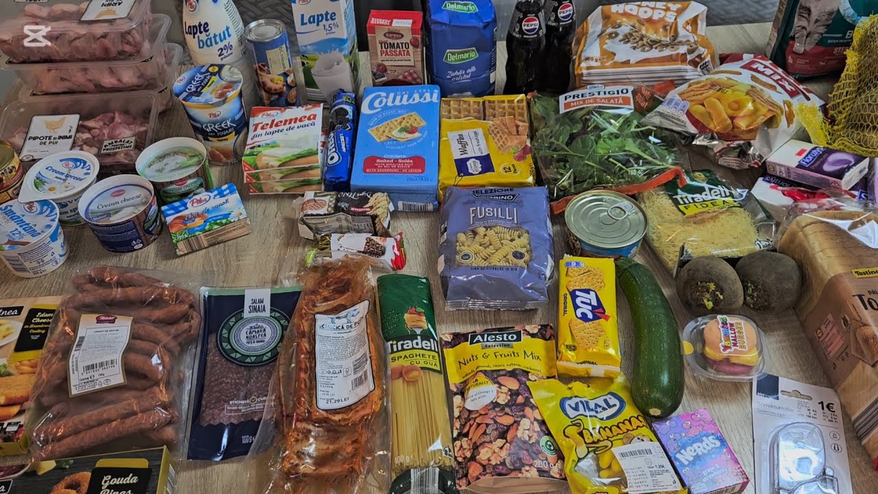 Cumpărături alimentare din Lidl cu preturile afișate