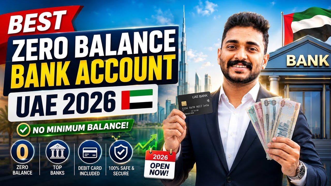 Best Zero Balance Bank Account UAE 2026 🇦🇪... #uae #bank #money