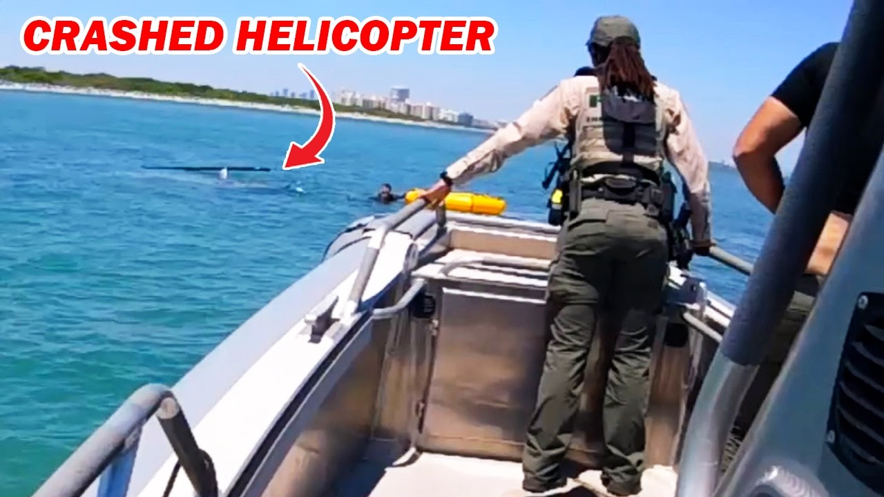 Helicopter Crash CAUGHT ON CAMERA - FWC Rescued Pilot