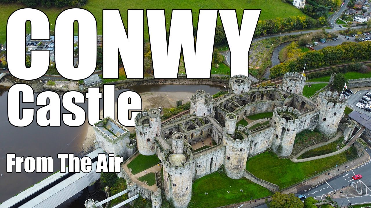 Castell Conwy Castle From The Air - Cinematic Shots of Historic Conwy Castle and Conwy Harbour