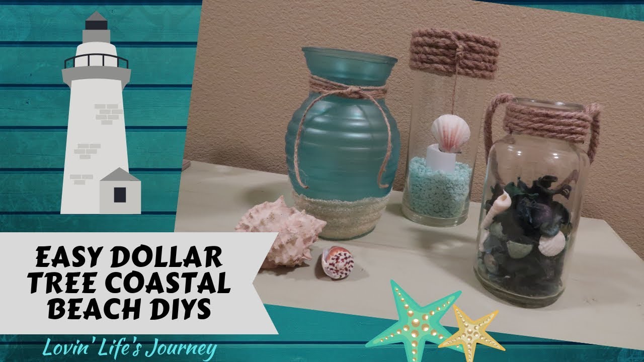 Easy Dollar Tree Coastal Beach Decor DIYs for less than $5