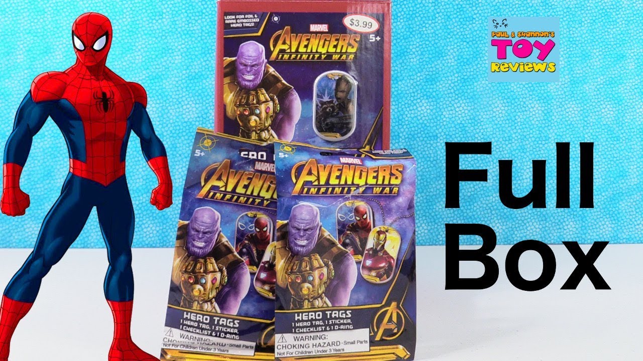 Marvel Avengers Infinity War Hero Tags Full Box Toy Review | PSToyReviews
