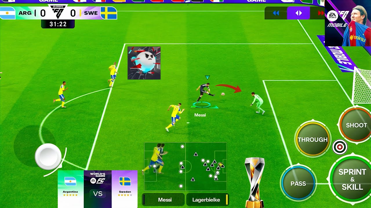 Fc Mobile | World's Game Tournament &bull; World Class Match ▪︎ Argentina Vs Sweden | Crazy Chip Shot 🪄