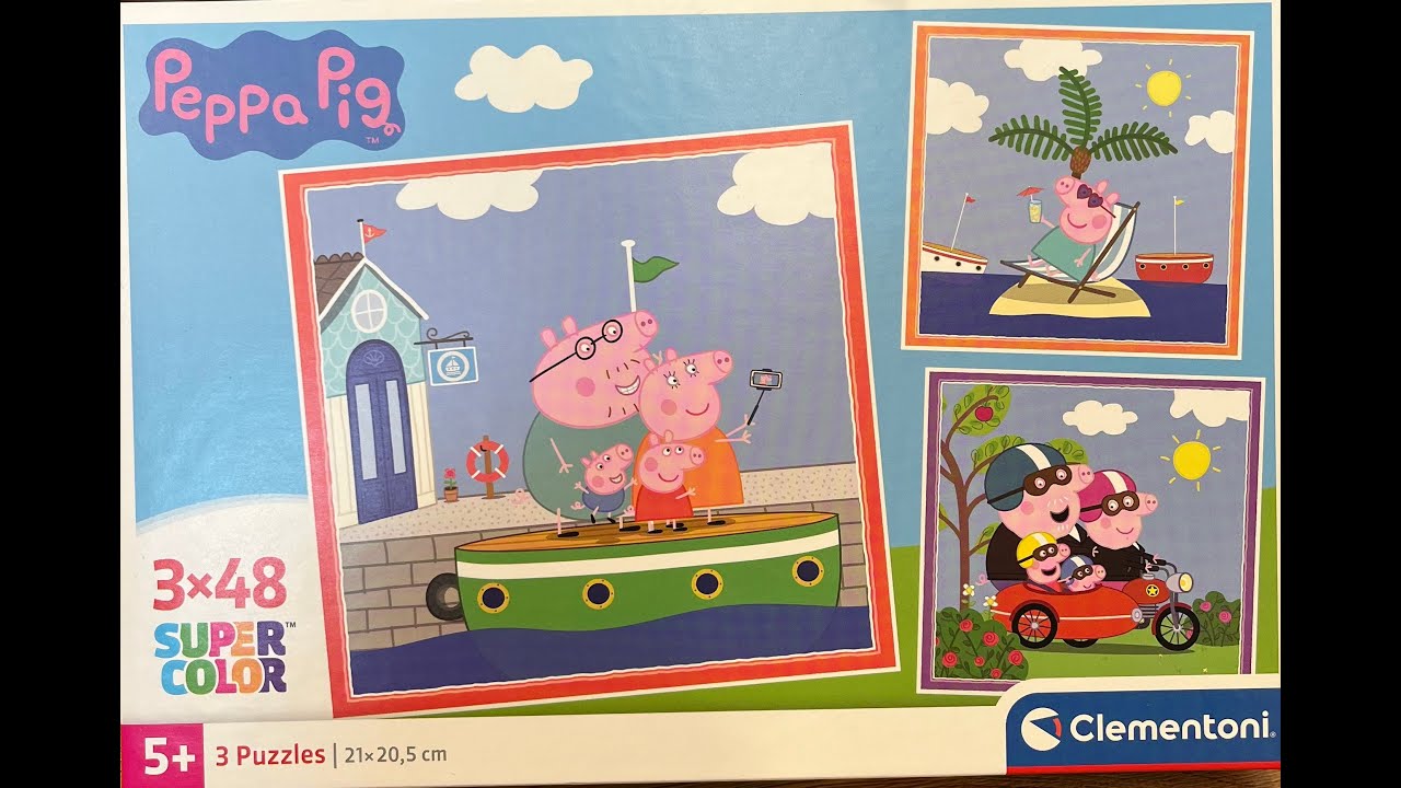Peppa Pig Puzzle New Unboxing playing for kids 3 in 1 48 pieces