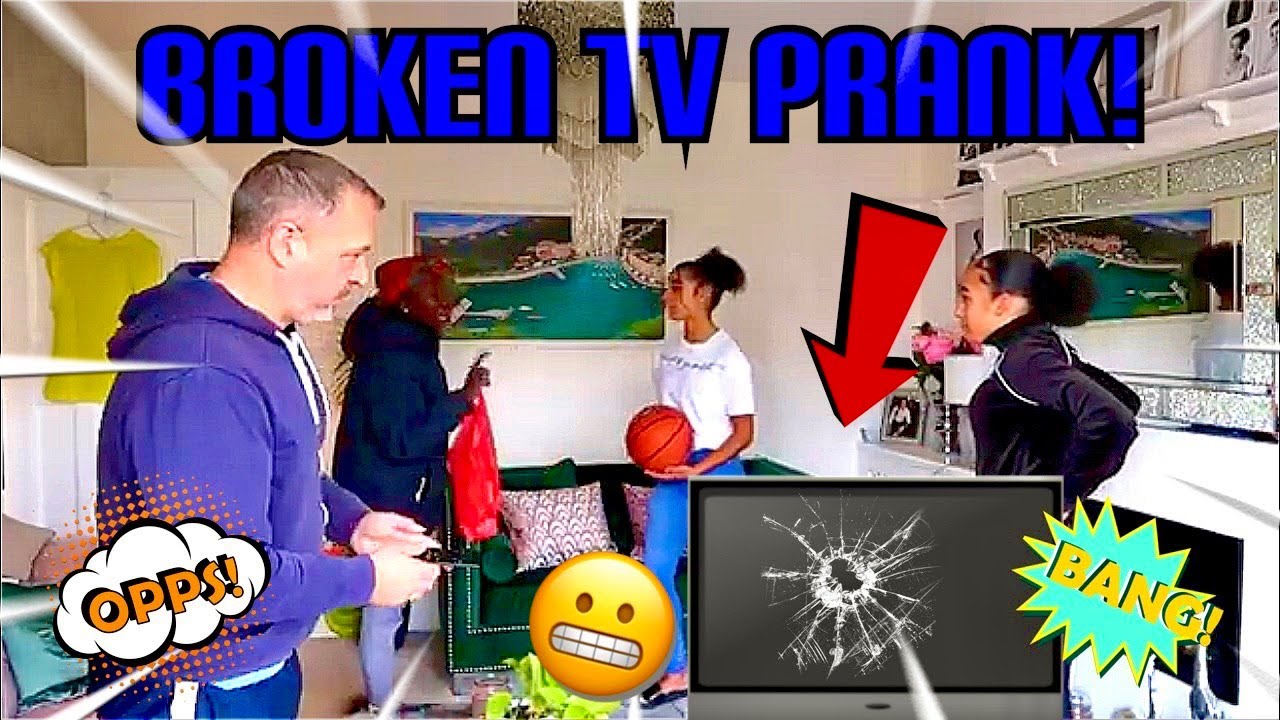 BROKEN TV SCREEN PRANK ON OUR MUM!