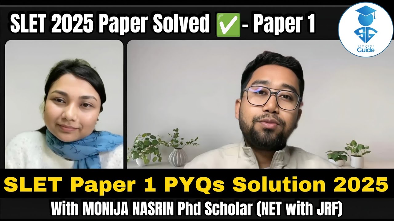 SLET Paper 1 PYQs Solution 2025🔥2025-SLET Paper Solved ✅ Most Important Questions Explained 🚀