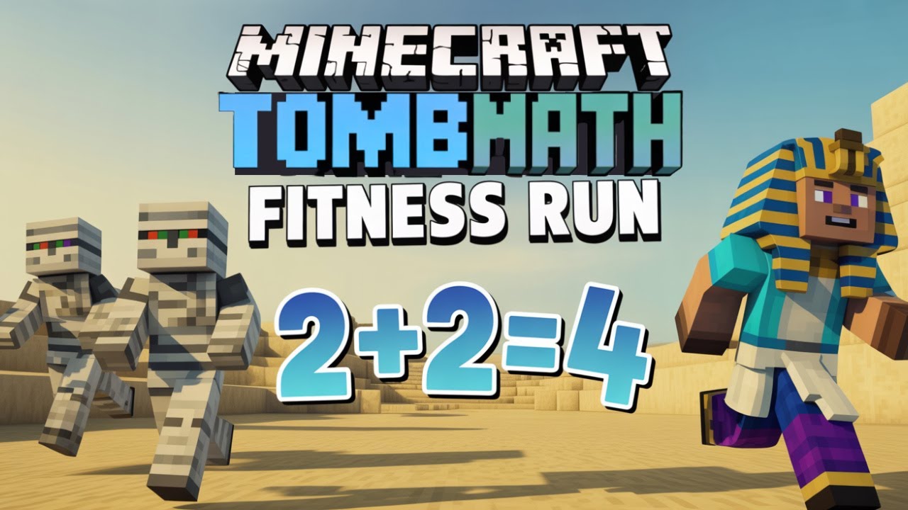 Minecraft Back to School Run 🟩 Brain Break | Quick MATH 🟩