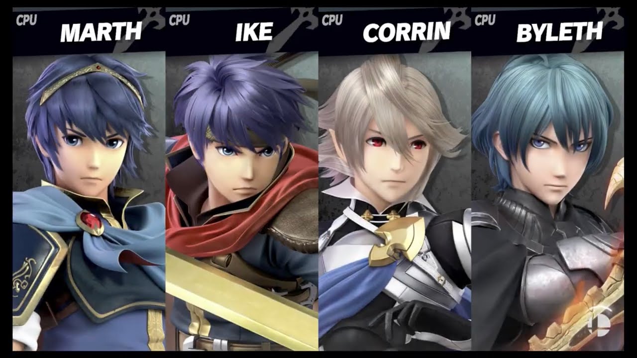 Super Smash Bros. Ultimate - Marth vs Ike vs Corrin vs Byleth