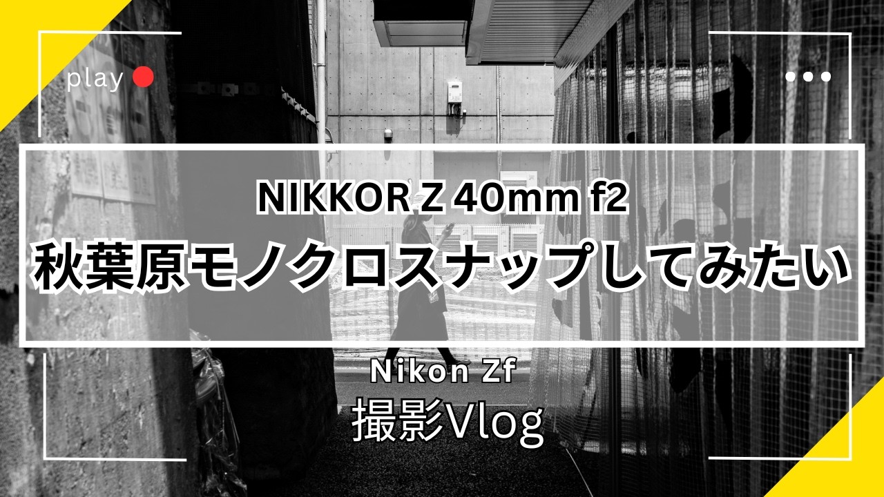 秋葉原モノクロスナップしてみたい！！2025.6.6 Zf撮影Vlog