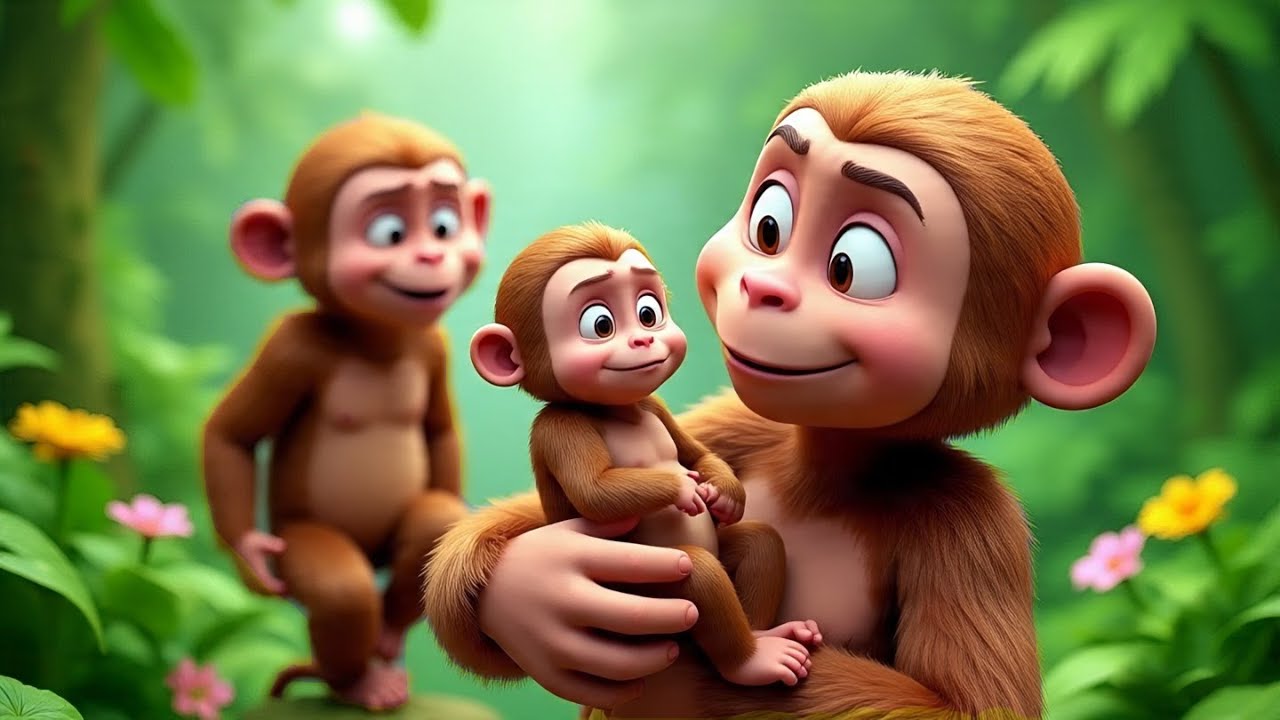 The Monkey and Her Babies | Moral Jungle Story for Kids & Adults | Toony Tales World