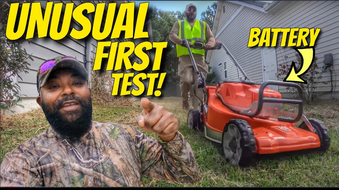 Husqvarna W520i Self Propelled Battery Lawn Mower First Wet Soggy GRASS Test