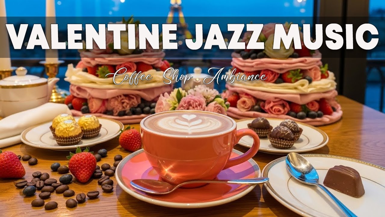 Valentine Jazz Music ☕ Coffee Shop Ambiance - Bossa Nova Instrumental & Jazz  Music for Happy Day.