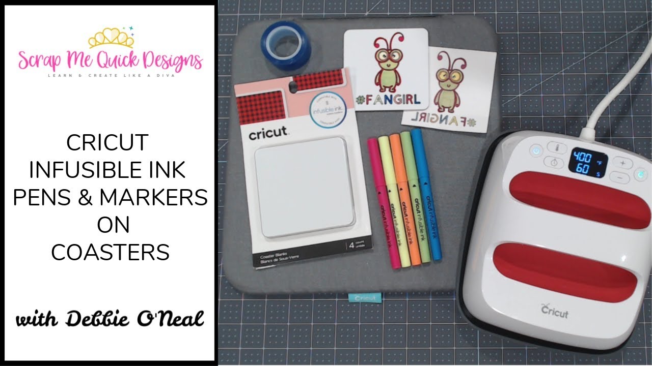 Cricut Infusible Ink Pens and Markers on Square Coasters