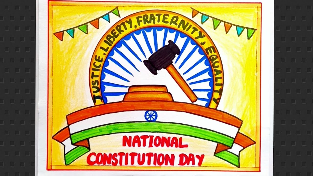 National Constitution Day Poster/ National Law Day Drawing/Indian Constitution Day Poster Drawing