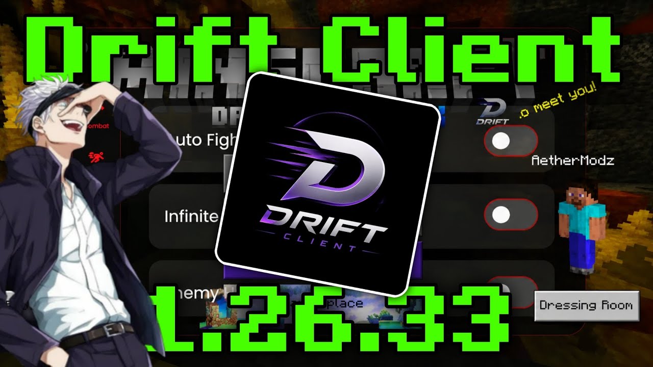 Drift Client 1.26.33 v2 for MCPE (Minecraft Bedrock) | Hacked Client!
