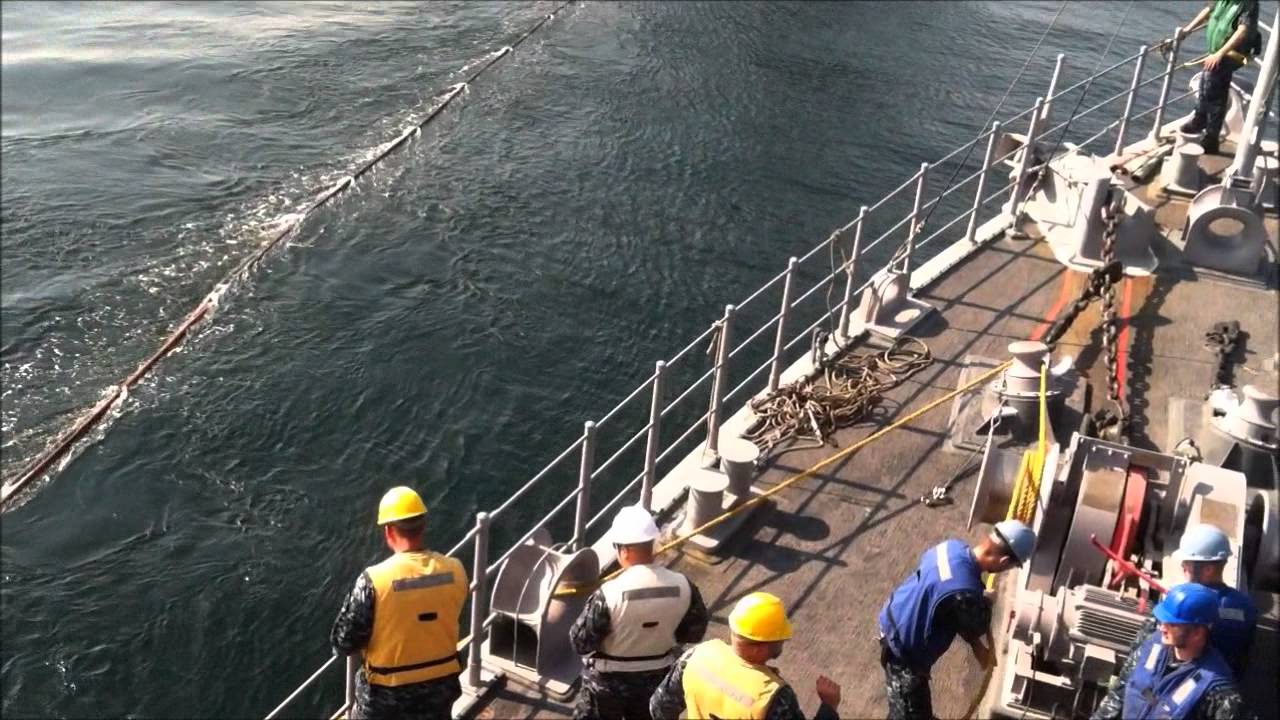Astern Refueling at Sea (Minesweeper)