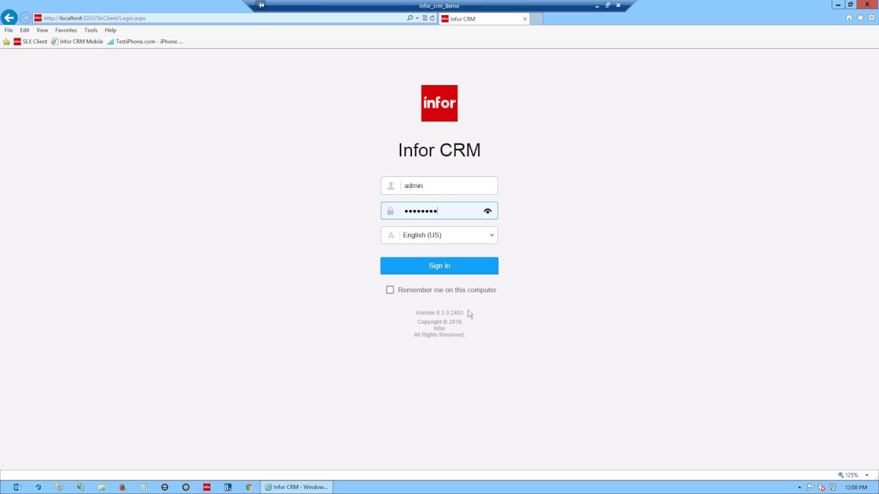 InforCRM User Training Version 8.3