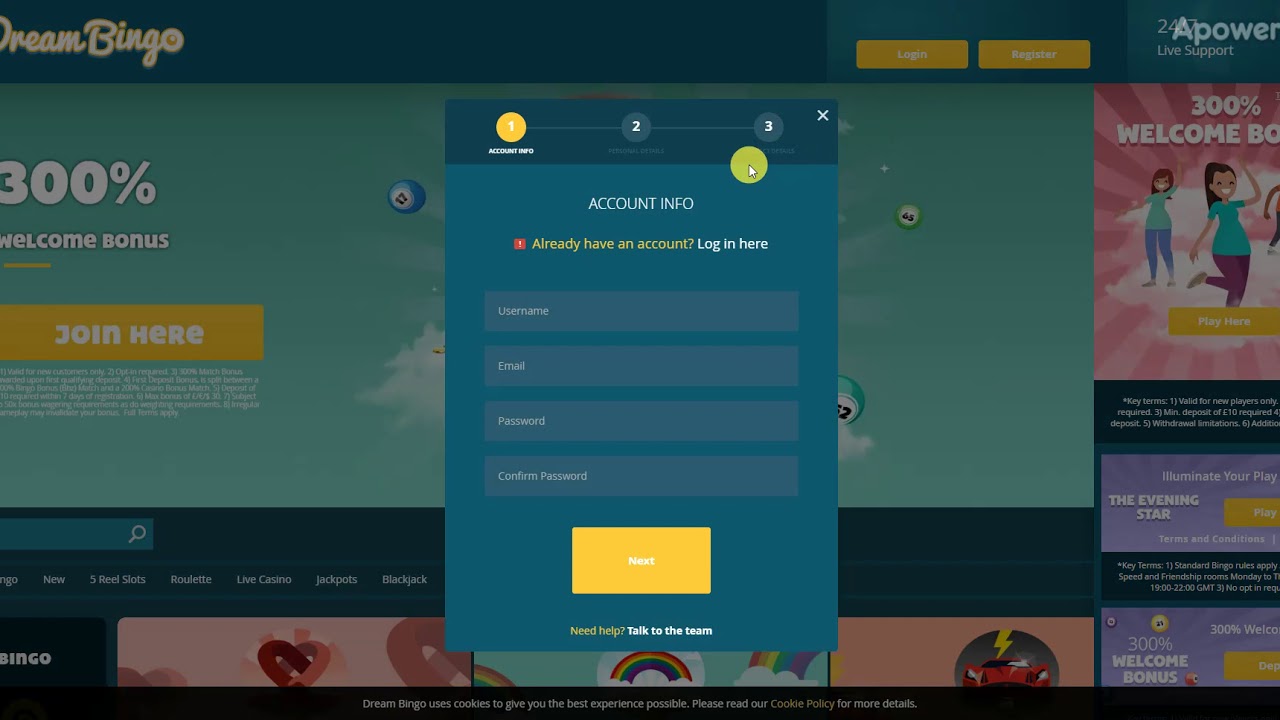 BingoSites.bet Dream Bingo - Welcome Bonus Walk-through