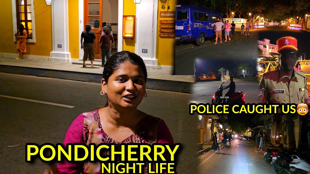 Pondicherry night life⁉️police caught us😱 Tamilnadu Scooter Bike trip 🤯