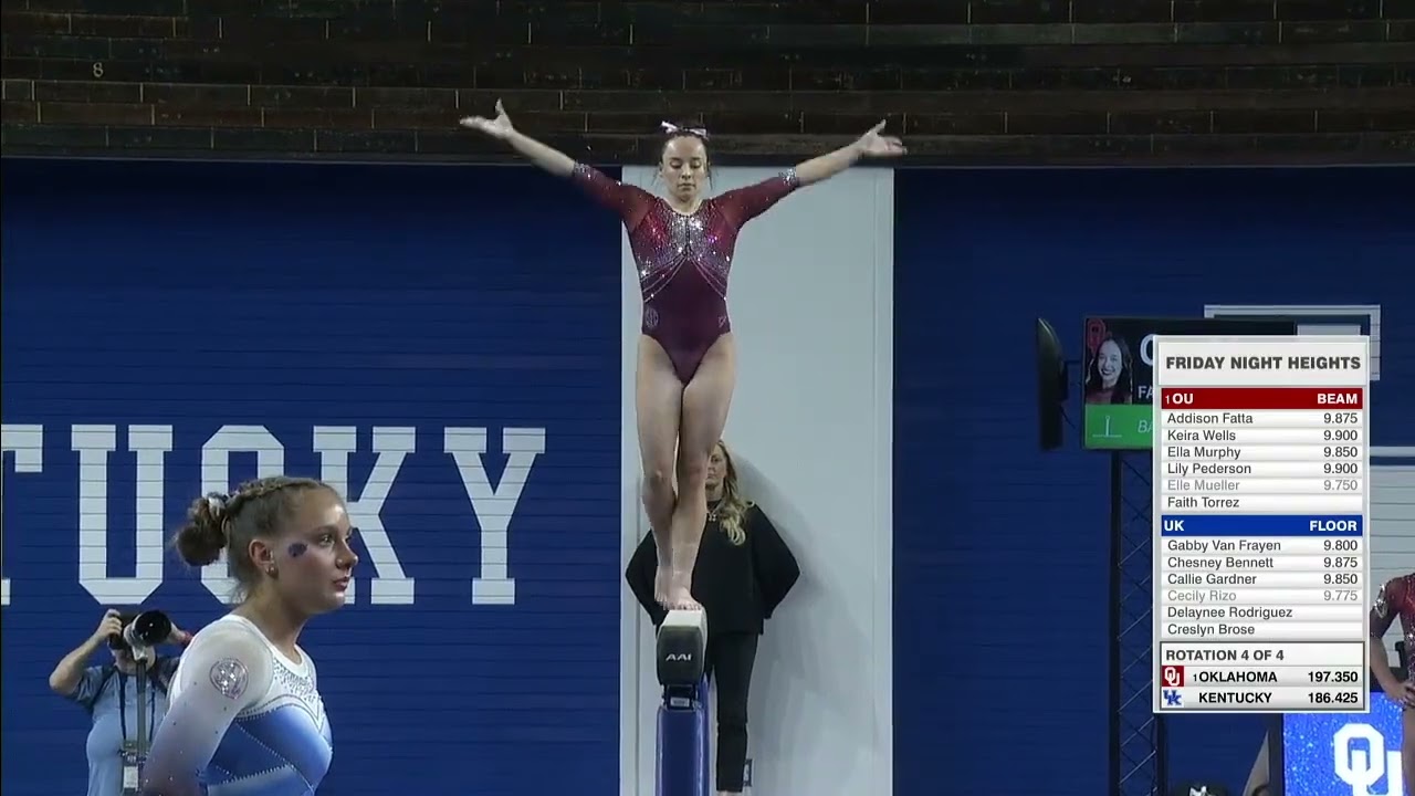 Faith Torrez 9.95 Beam Oklahoma vs Kentucky 1-30-26