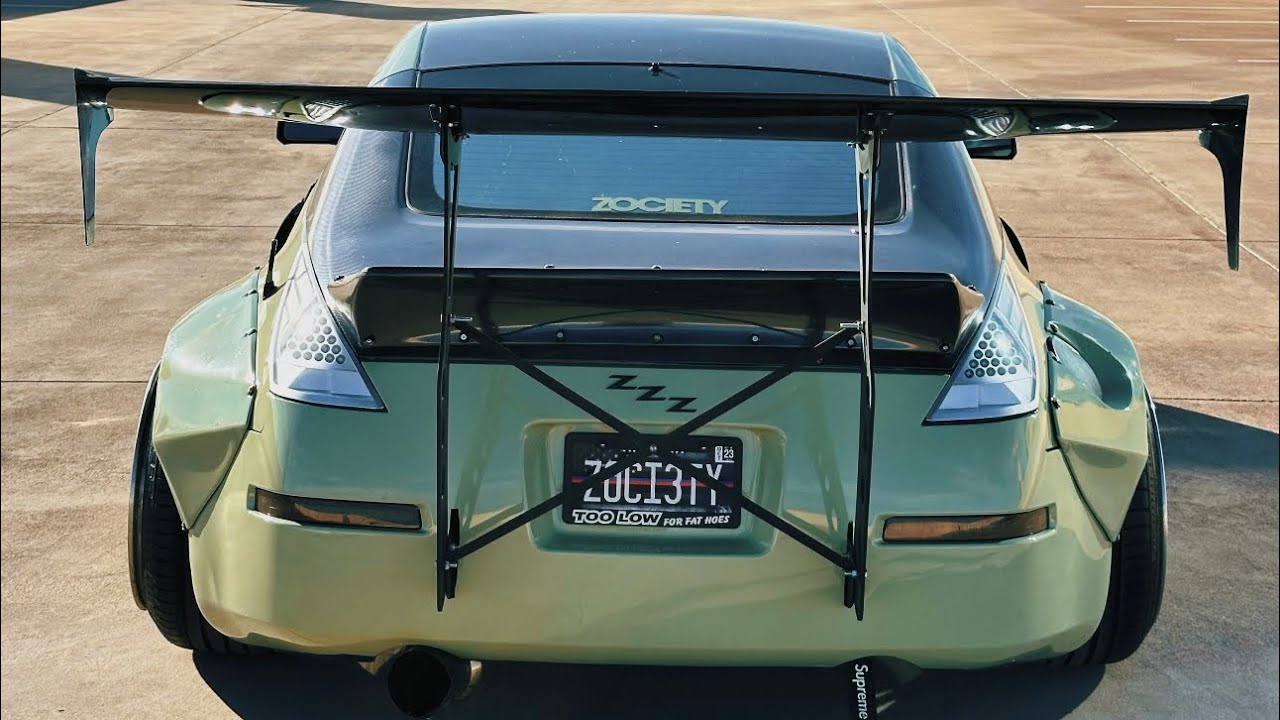 350z Chassis Mount Wing Install & New Wide Body Wheels!!!👀