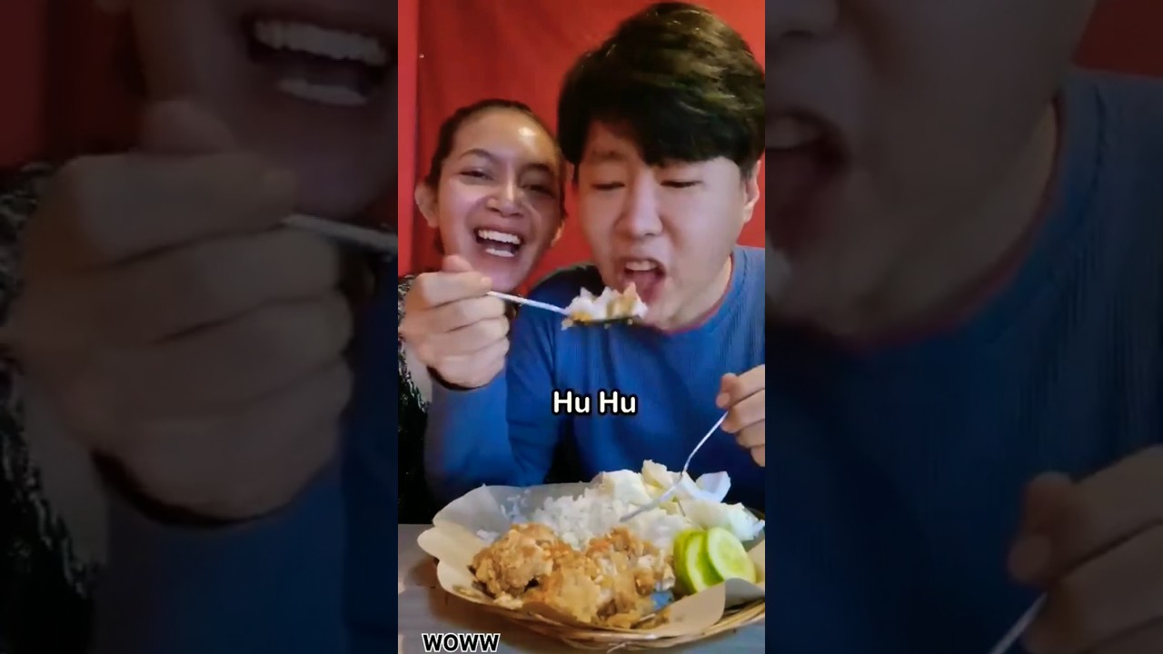 WOWW! Ujung oppa makan ayam geprek #food #trending