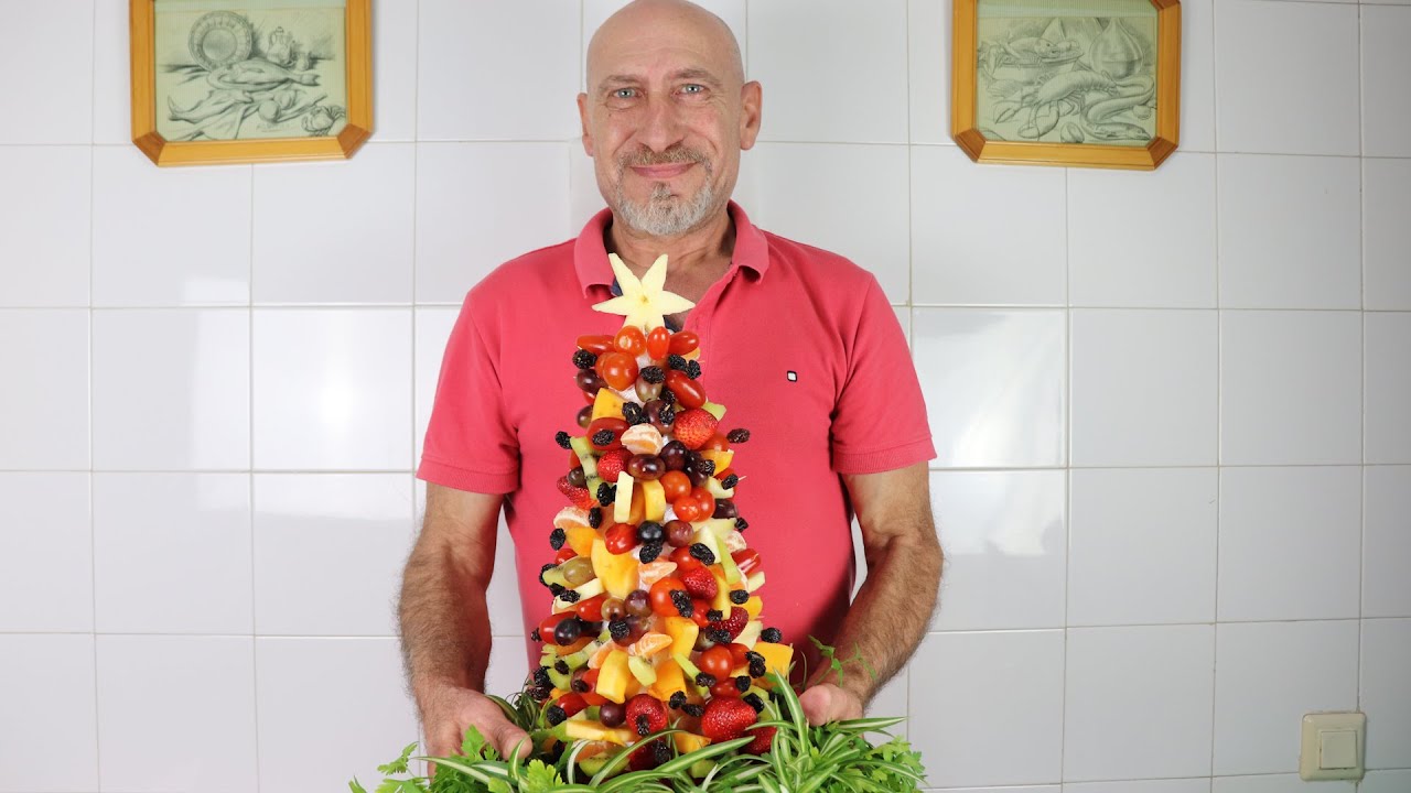 🎅 🎄 Centro de mesa Navideño 🍓🥝- ARBOL DE NAVIDAD DE FRUTAS 🍒🍊 - Ideas para Navidad 🎄🎅