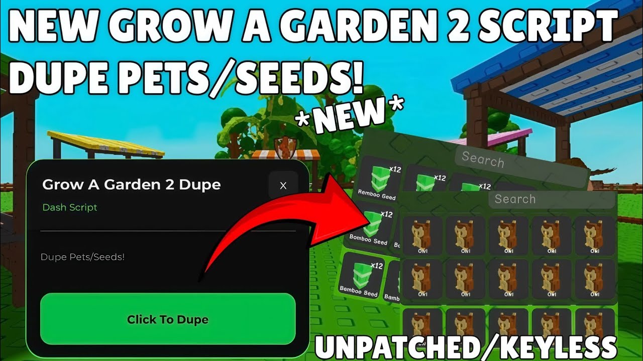 New Grow a garden 2 script! Dupe Pets/Seeds, Pastebin, Fruits, Keyless, Unpatched, gag 2, OP! 🔥💫